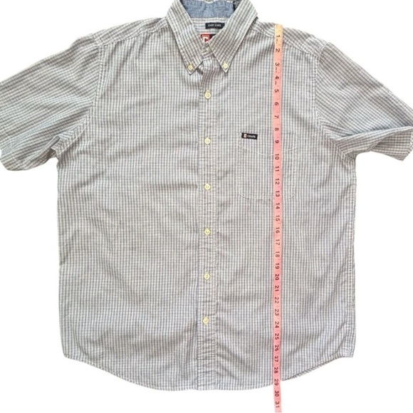 Chaps Ralph Lauren Button Up Shirt Mens Large Blue Check Short Sleeve Casual - Picture 5 of 9